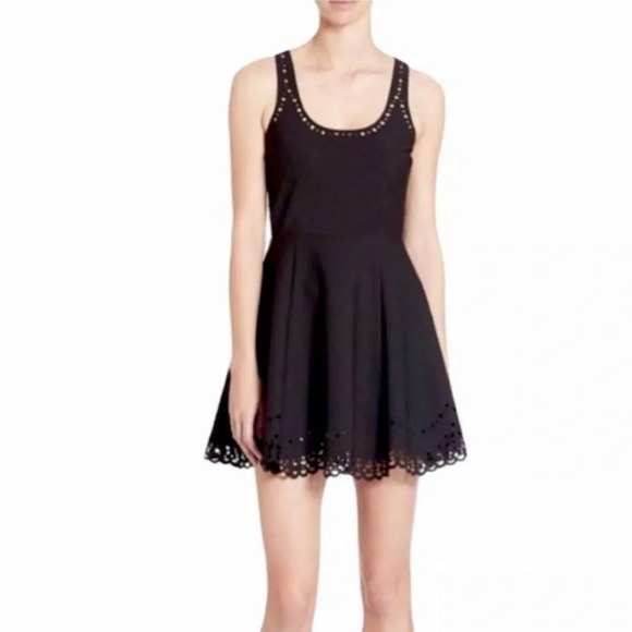 Elizabeth & James Kenton Dress Perforated Laser Cut A-Line Black Women’s size 2 - Picture 2 of 7